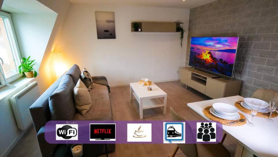 # Le 4 # Tres Beau Appartement T3 Neuf, Tout Confort, Mulhouse Centre Ville Ngoại thất bức ảnh